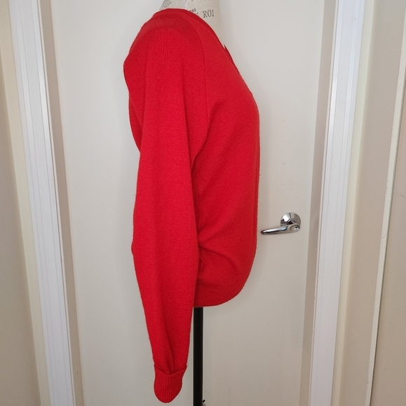 Vintage 80s Red Knit Sweater - Picture 3 of 9